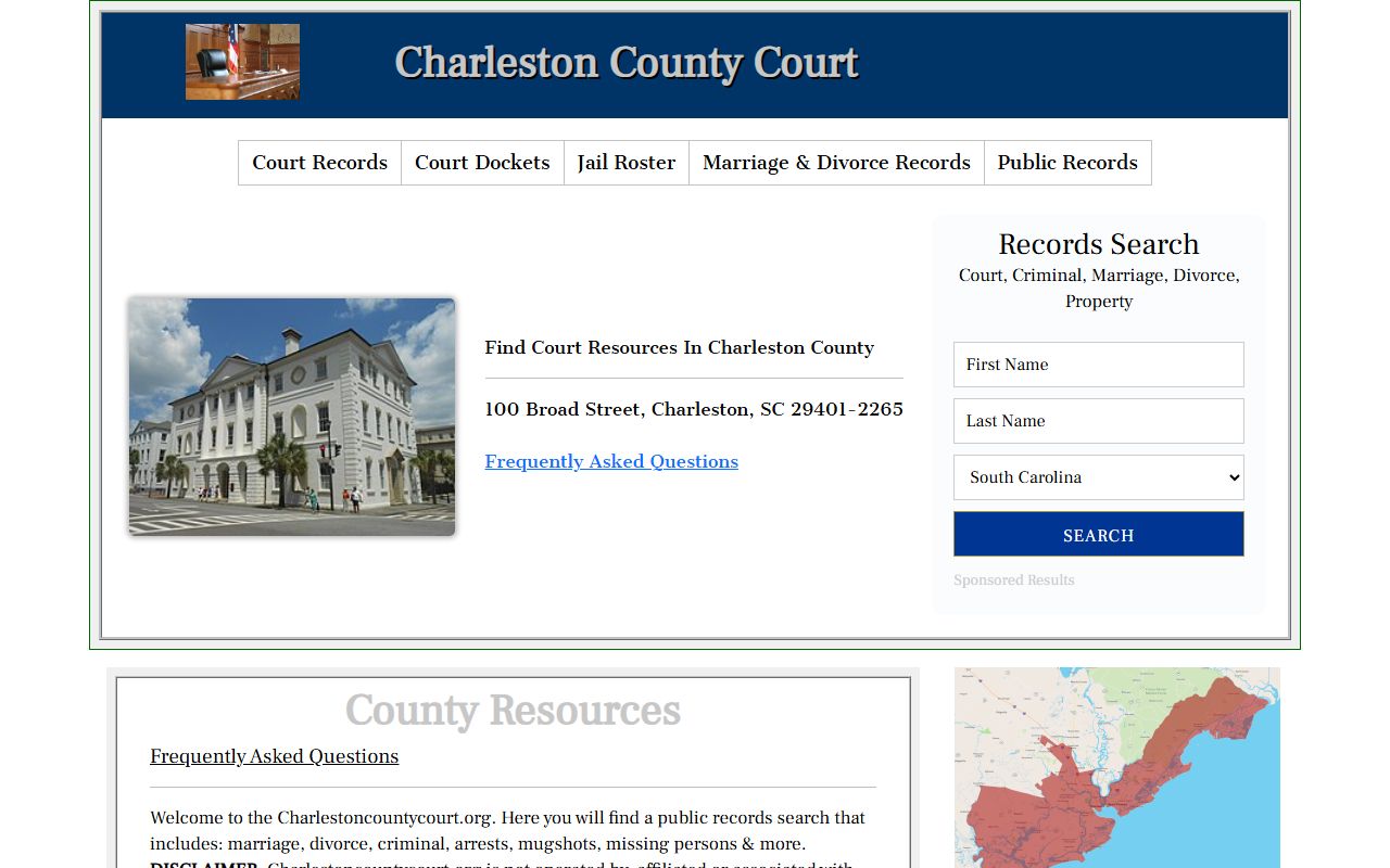 North Charleston Municipal Court building in Charleston County South Carolina
