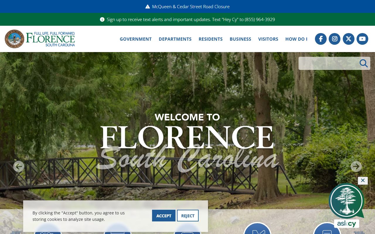 City of Florence government office serving Florence County South Carolina