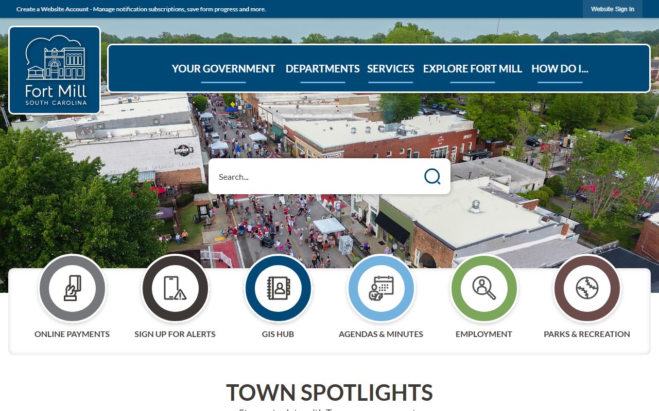Town of Fort Mill government offices and phone directory contacts