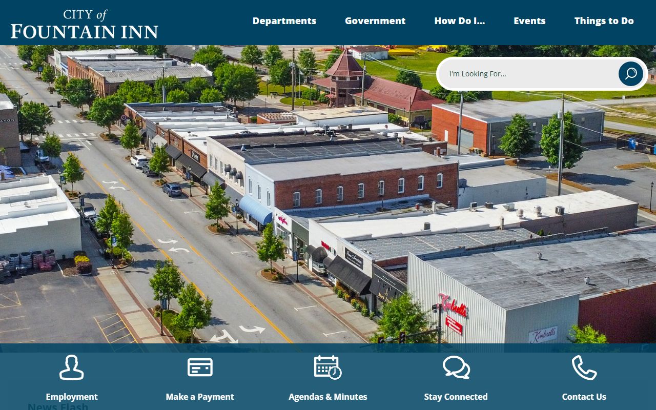 City of Fountain Inn South Carolina government homepage for the Fountain Inn phone directory