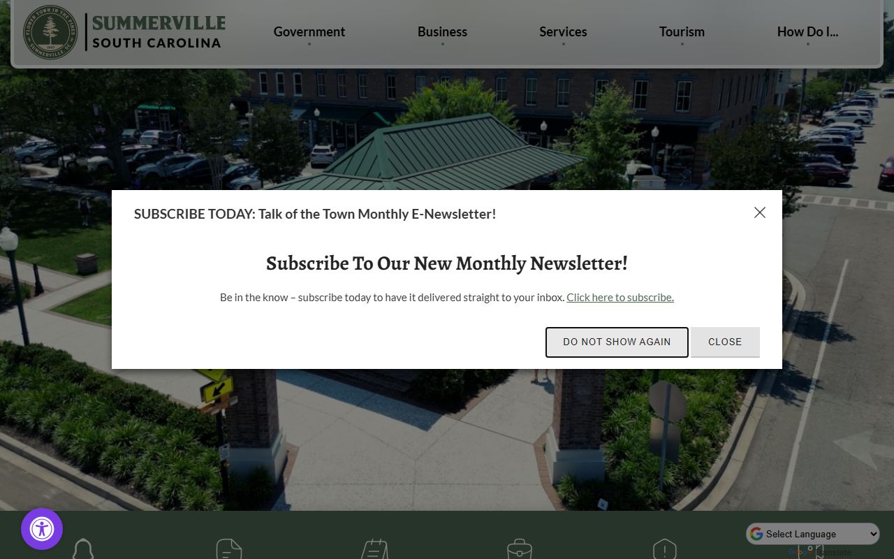 Town of Summerville government offices and phone directory contacts