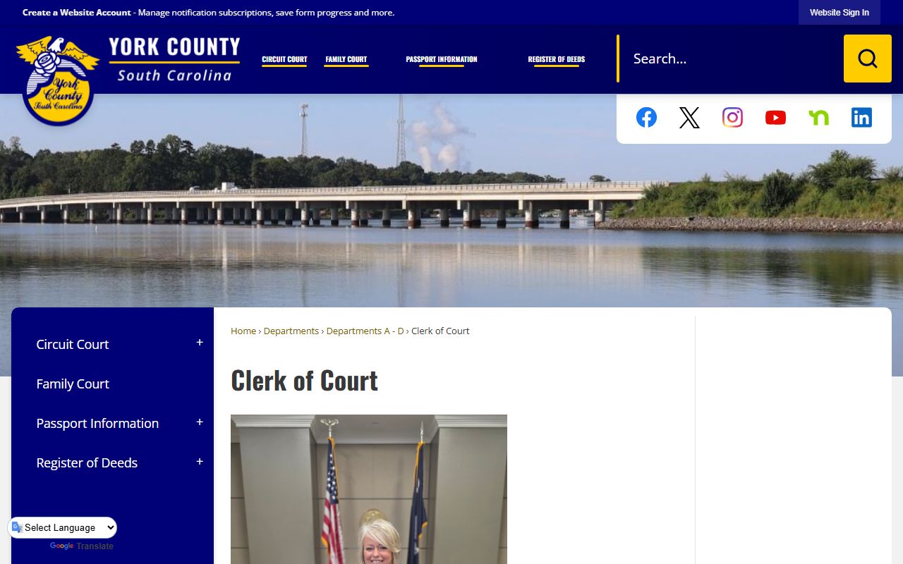 York County Clerk of Court and phone directory contacts for Rock Hill South Carolina