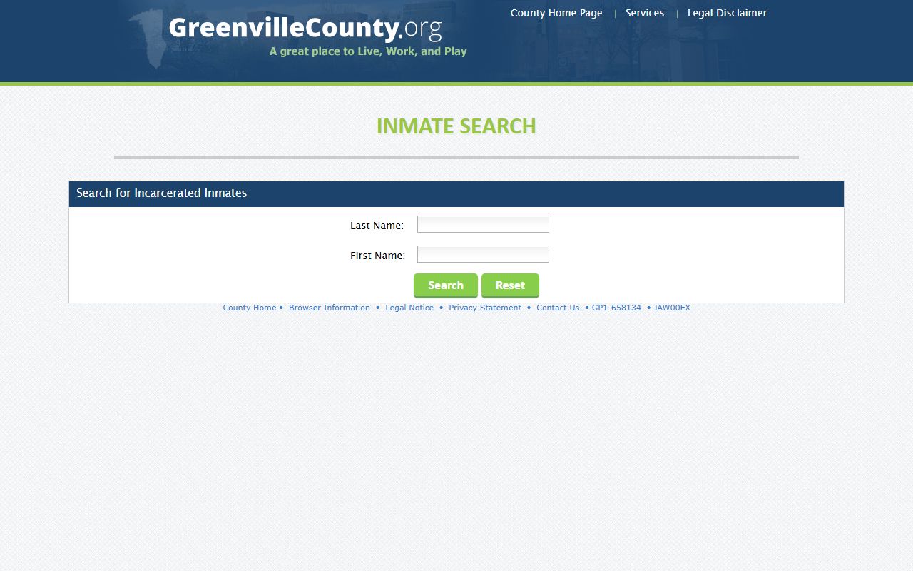 Greenville County inmate search portal linked to the phone directory