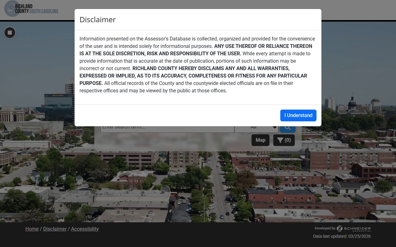 Richland County property viewer search tool for the phone directory