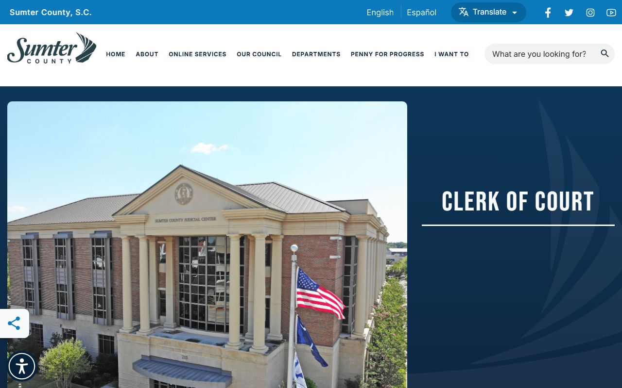 Sumter County Clerk of Court office serving the 3rd Judicial Circuit in South Carolina